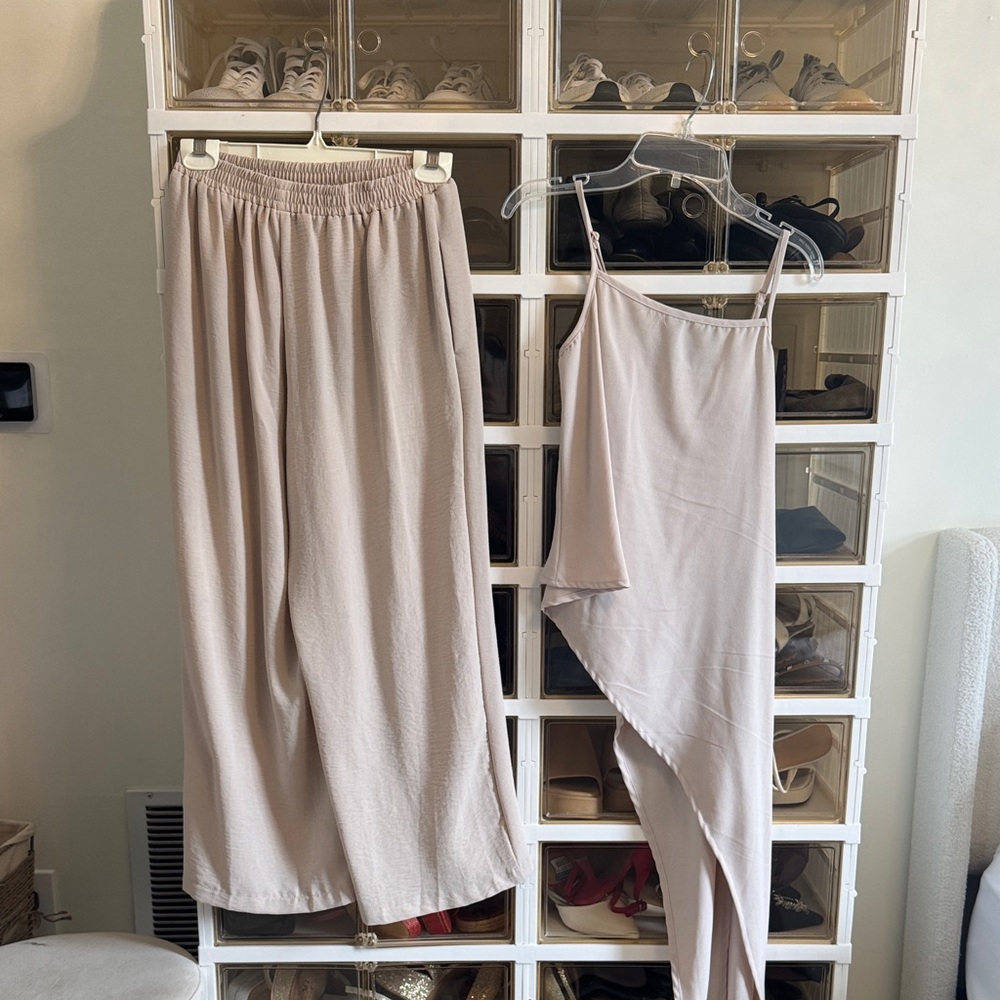 Chic Beige Two-Piece Set